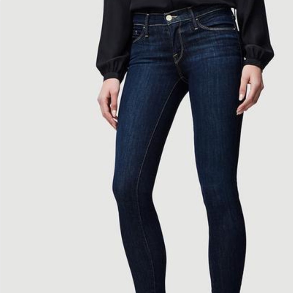 FRAME Le High Slit Hem Ankle Skinny Jeans (Copa)